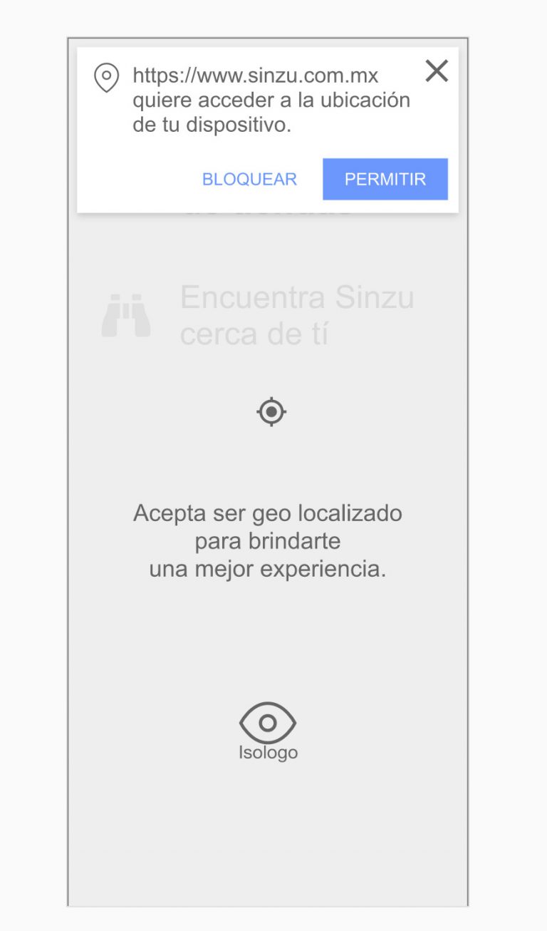 wireframe solicitar geolocalización