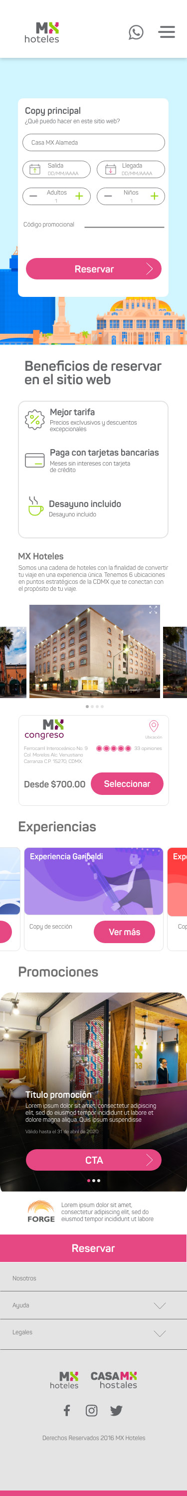Mockup home mobile hoteles MX