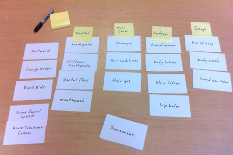 card sorting